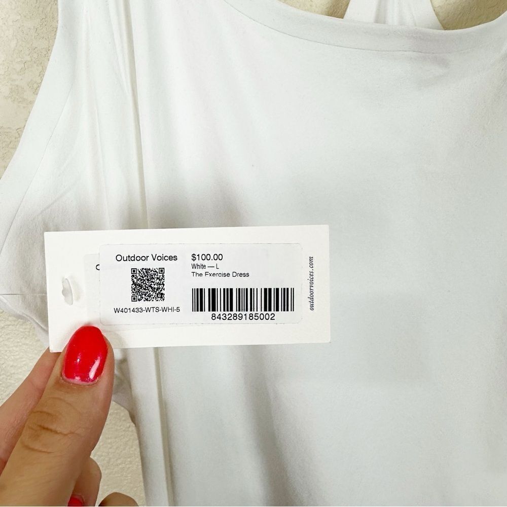Outdoor Voices Exercise Dress White Sport Dress Size Large NEW - Picture 3 of 3